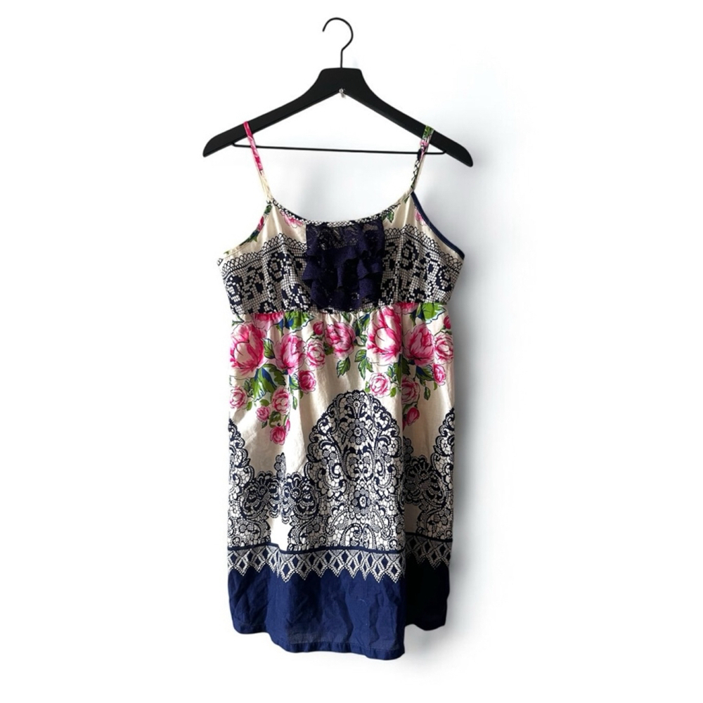Anthropologie Eloise Satin Floral Camisole Tunic Women’s M